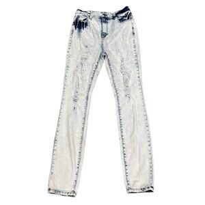 Cello Jeans Distressed Acid Wash High Rise Waist Size 11 28 inch waist